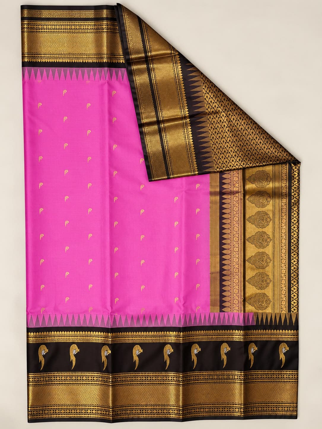 Pink gadwal saree